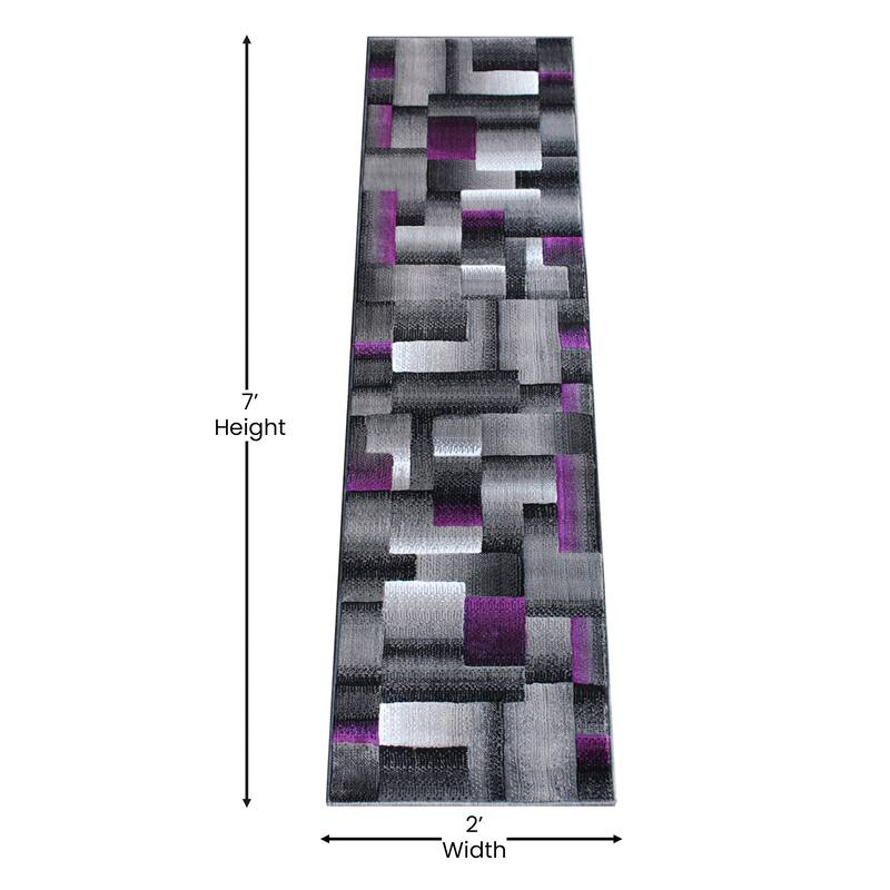 Modern Geometric Style Color Blocked Indoor Area Rug