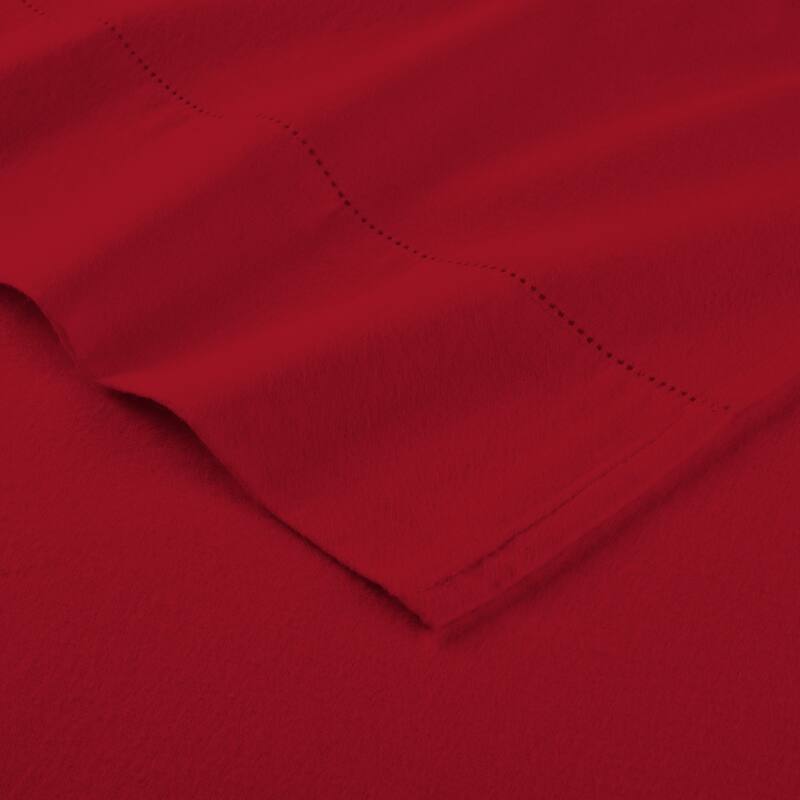 Pointehaven Solid Cotton 180 GSM Deep Pocket Oversized Brushed Flannel Sheet Set