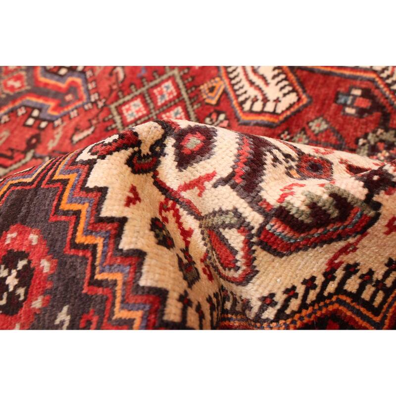 ECARPETGALLERY Hand-knotted Anadol Cream, Red Wool Rug - 4'6 x 7'9