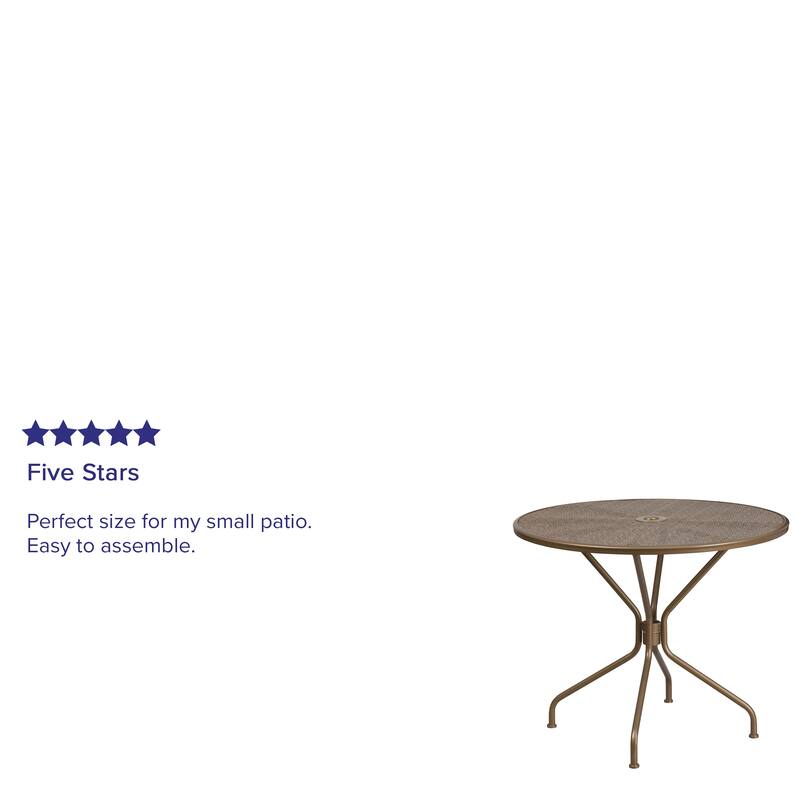 35.25'' Round Indoor-Outdoor Steel Patio Table - 32.5"