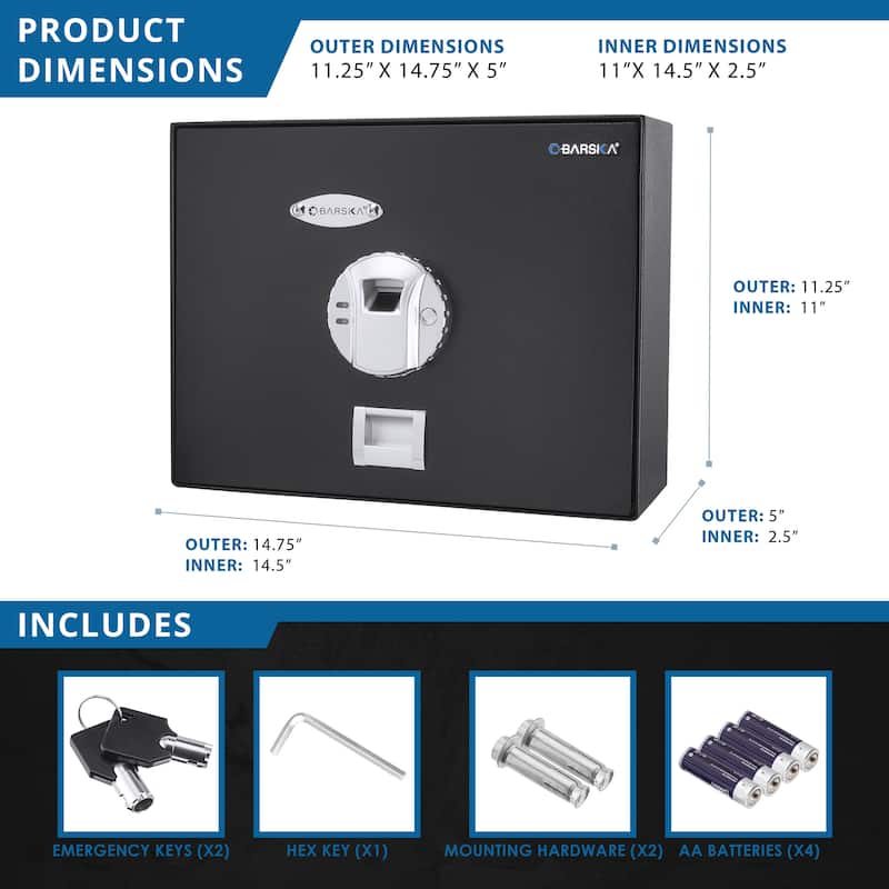0.23 Cu Ft Top Opening Biometric Security Safe