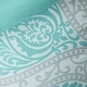 Daily Boutik Full   Queen Teal Turquoise Aqua Blue And White Damask 