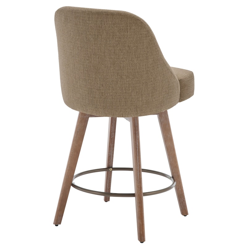 26" Counter Height Swivel Bar Stool, Upholstered Counter Stools - 39.37" (H) x 22.44" (D) x 21.65" (W)