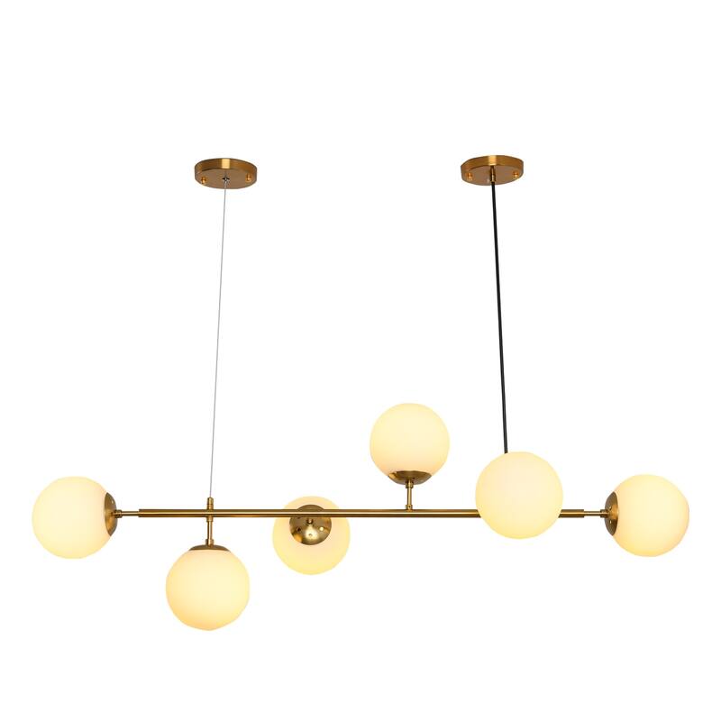 6 Lights Globe Mid Century Chandelier Sputnik Modern Pendant Lighting
