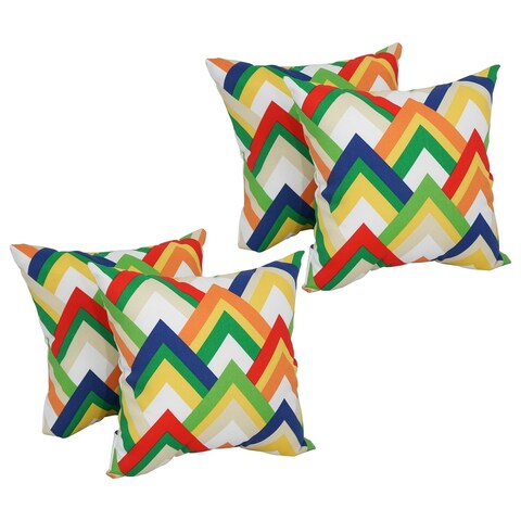 Blazing Needles 17-inch Square Polyester Outdoor Throw Pillows (Set of 4)