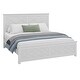 preview thumbnail 6 of 4, Coastal Farmhouse King Size Solid Wood Kids Bed Frame, Rustic Panel Design, No Box Spring Needed, Easy Assembly, Antique White