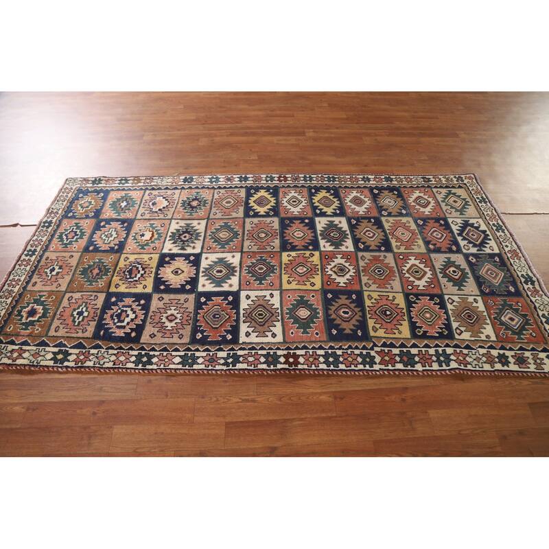 Bakhtiari Persian Vintage Area Rug Hand-knotted Wool Carpet - 3'10"x 7'5"