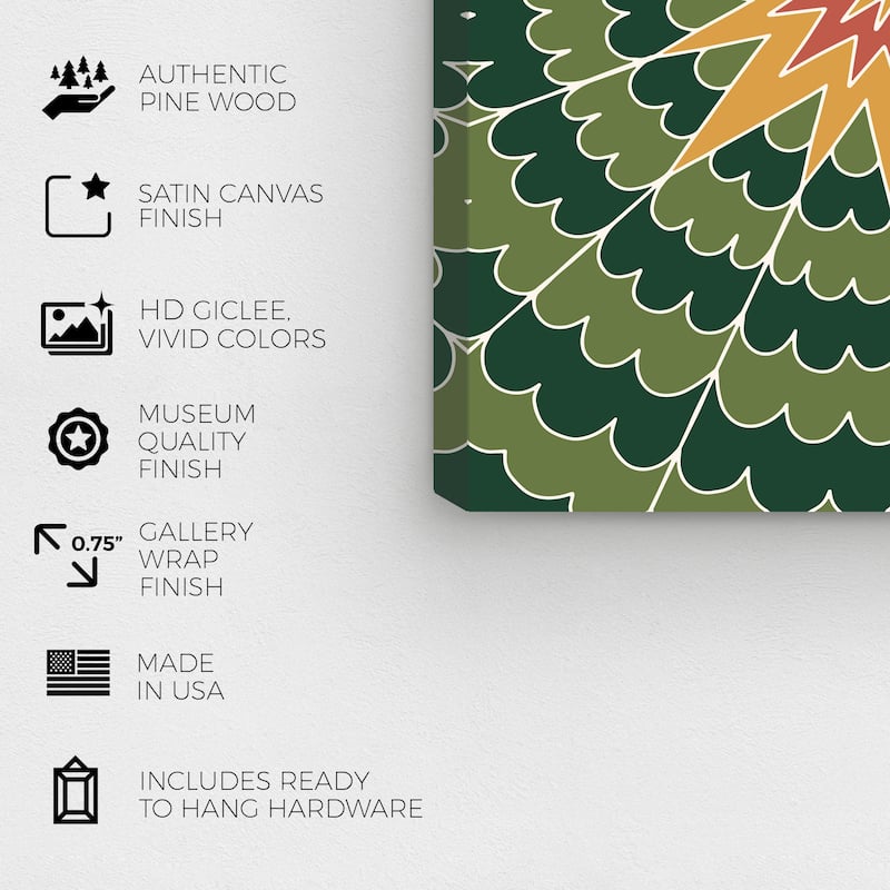 Wynwood Studio Canvas Floral and Botanical Star Magnetic Green Green Modern & Contemporary Wall Art Canvas Print