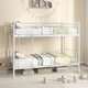 preview thumbnail 11 of 15, Costway Metal Twin Over Twin Bunk Bed with Built-in Ladder Safety White