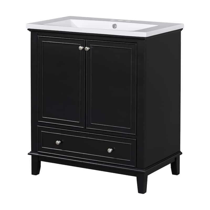 Roomfitters 30" Bathroom Vanity with Sink Combo, Multi-Functional Cabinet with Doors and Drawer, Solid Frame, MDF