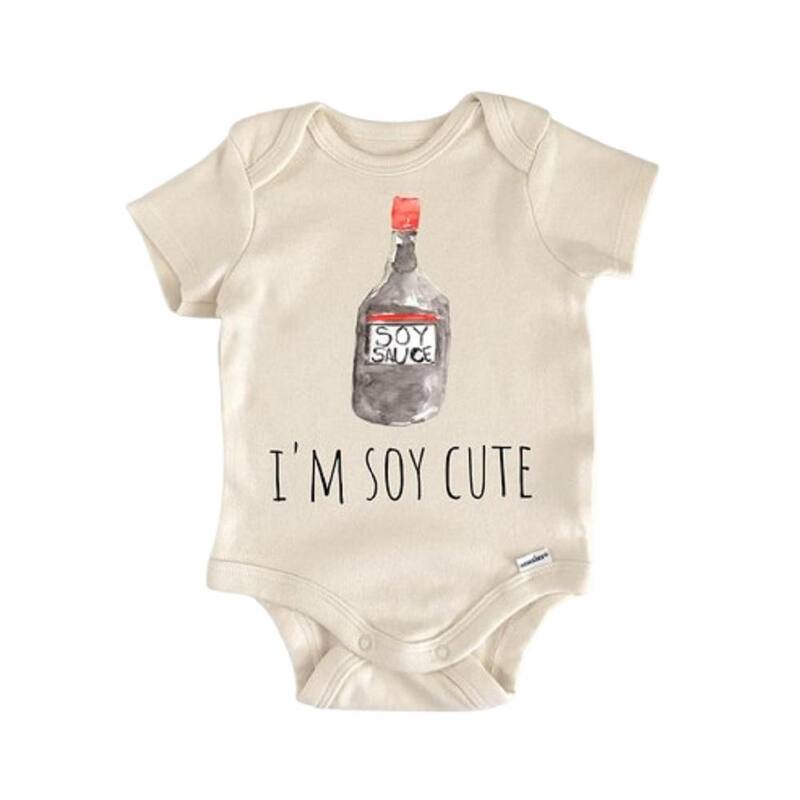 Soy Asian Sushi Rice - Baby Boy Girl Clothes Infant Bodysuit Funny Cute Newborn - White - 3-6M