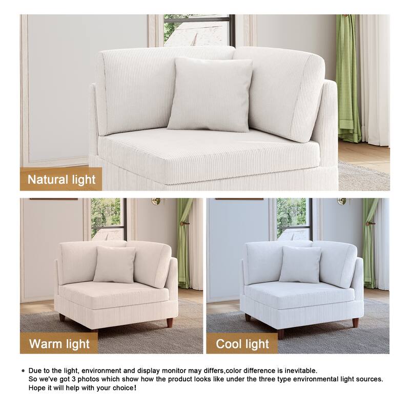 Modular Corduroy Armchair Sofa Accent Chair
