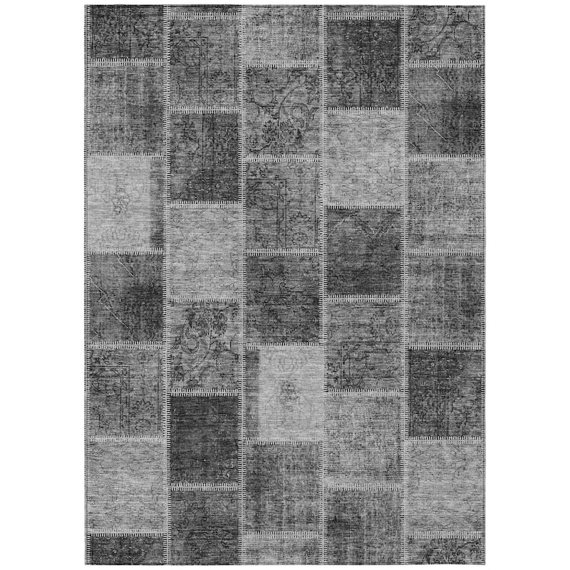 HomeRoots Patchwork Transitional Rectangle Outdoor Rug