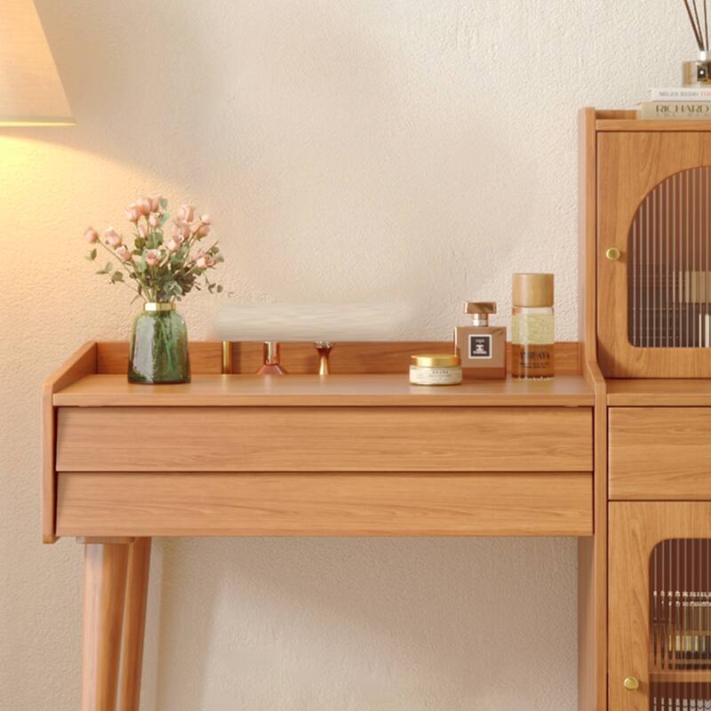 JASIWAY Modern Simple Makeup Vanity Dressing Table, Coffee