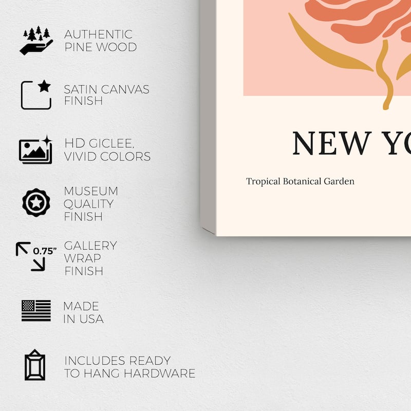 Wynwood Studio Canvas Advertising Flower Market New York Pink and Light Pink Modern & Contemporary Wall Art Canvas Print