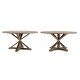 preview thumbnail 5 of 10, Krakova Rustic X-Base Round Pine Wood Dining Table 60" Table