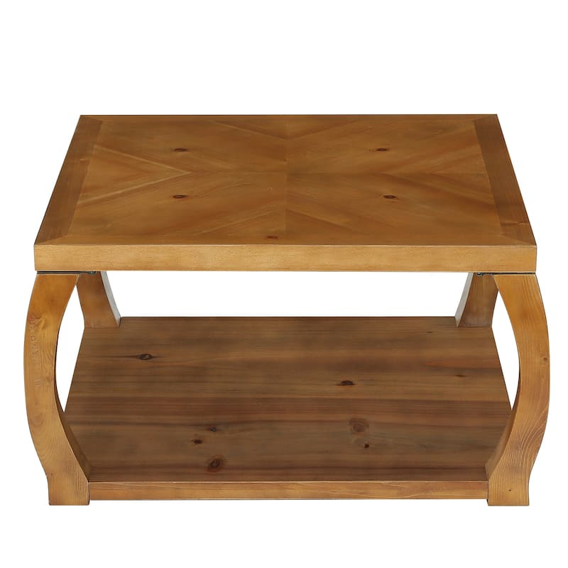 31.49“ Square Solid Wood Coffee Table For Living Room