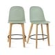 preview thumbnail 72 of 84, Set of 2 Designer Plastic Counter Stools Chair With Backs Side Armless Molded Kitchen Dining Bar Patio Indoor Outdoor Cafe Green