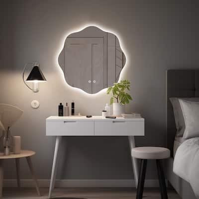 Adjustable LED Flower Shaped Bathroom Mirror
