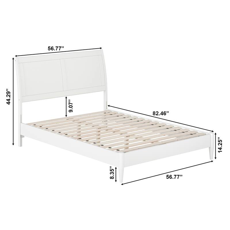 Valencia Solid Wood Low Profile Sleigh Platform Bed