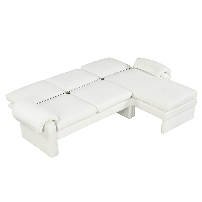 94.1" Chenille L-Shaped Sectional Sofa with Adjustable Back & Chaise