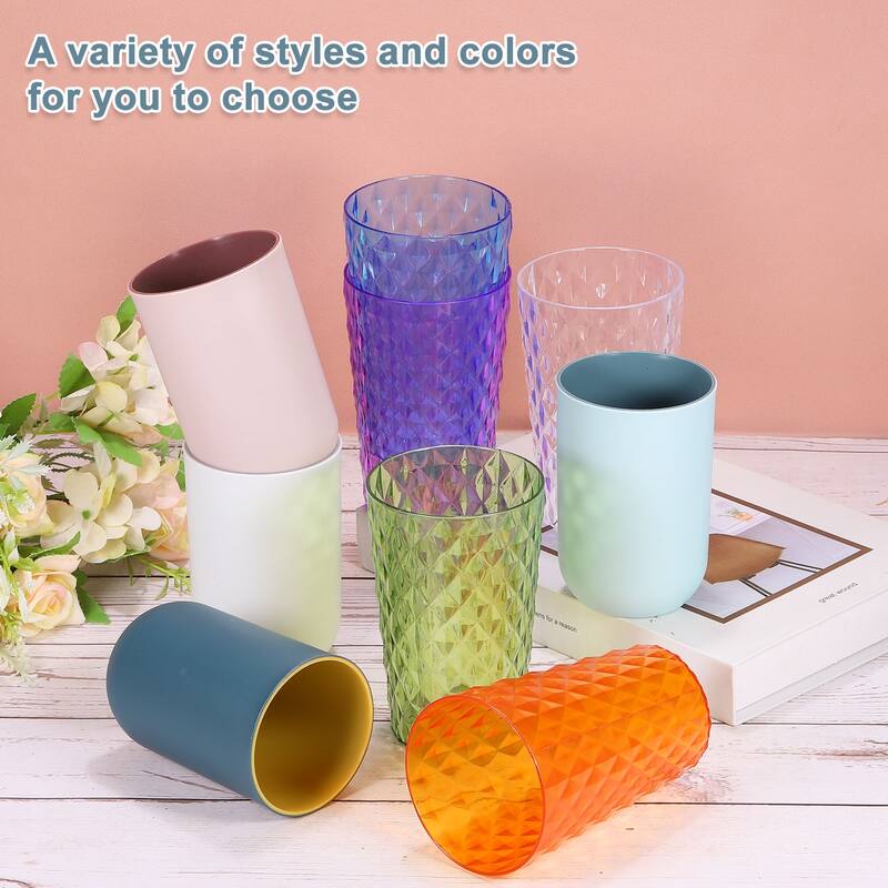 2Pcs Drinking Cups, Unbreakable Bathroom Cup Toothbrush Holder