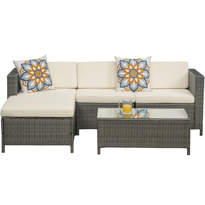 Royalcraft 5 Piece PE Rattan Wicker Sectional Sets