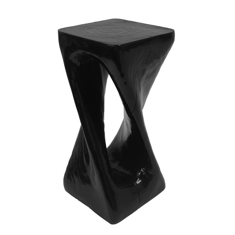Christopher Knight Home - Stella Twisted Spiral Wood Grain Side Table - Black_26.8" H - 26.80" H