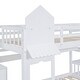 preview thumbnail 37 of 64, Twin over Twin Size Solid Wood Castle Style Bunk Bed with 2 Drawers 3 Shelves and Slide for Kids, Bedroom