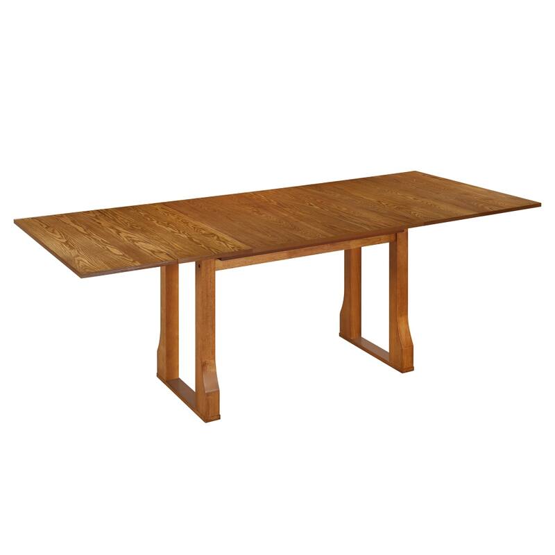 6-Piece Extendable Dining Table Set with Removable Leaf, Long Bench
