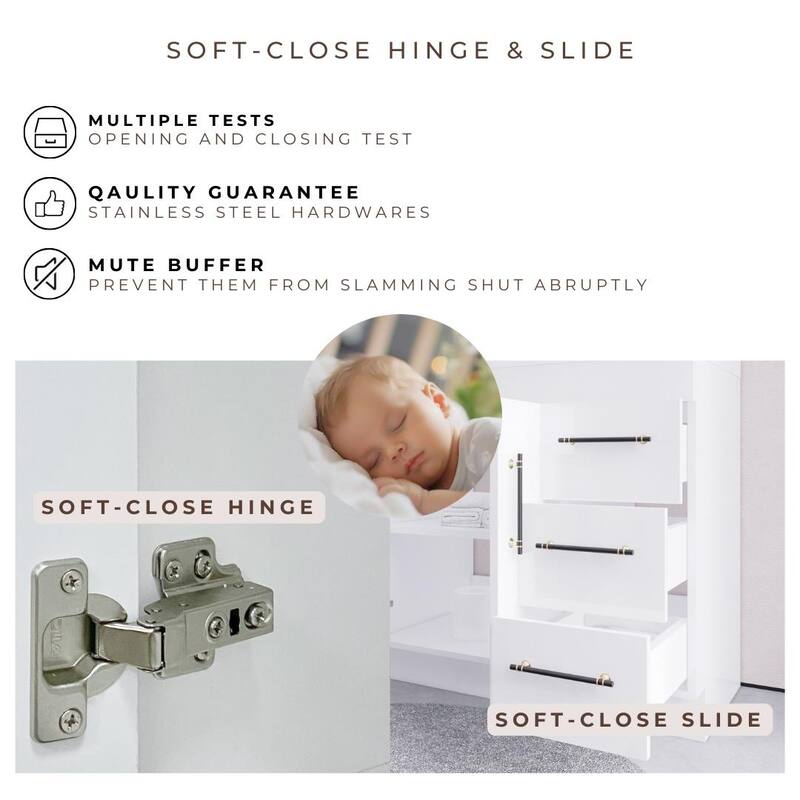 Eliza 36'' Freestanding Vanity(Left Drawers) with Single Sink