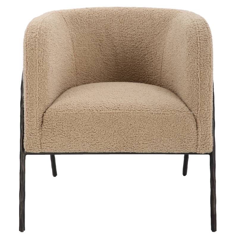 Uttermost 23754 27" Wide Iron and Plywood Framed Polyester Accent - Bronze / Brown
