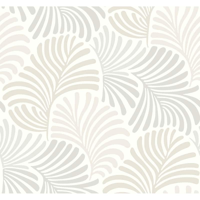 A-Street Prints Trousdale Neutral Fanning Flora Wallpaper