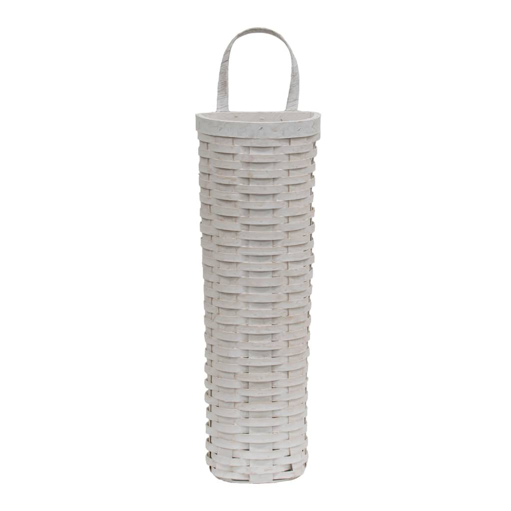 Whitewash Long John Wall Basket 18x6