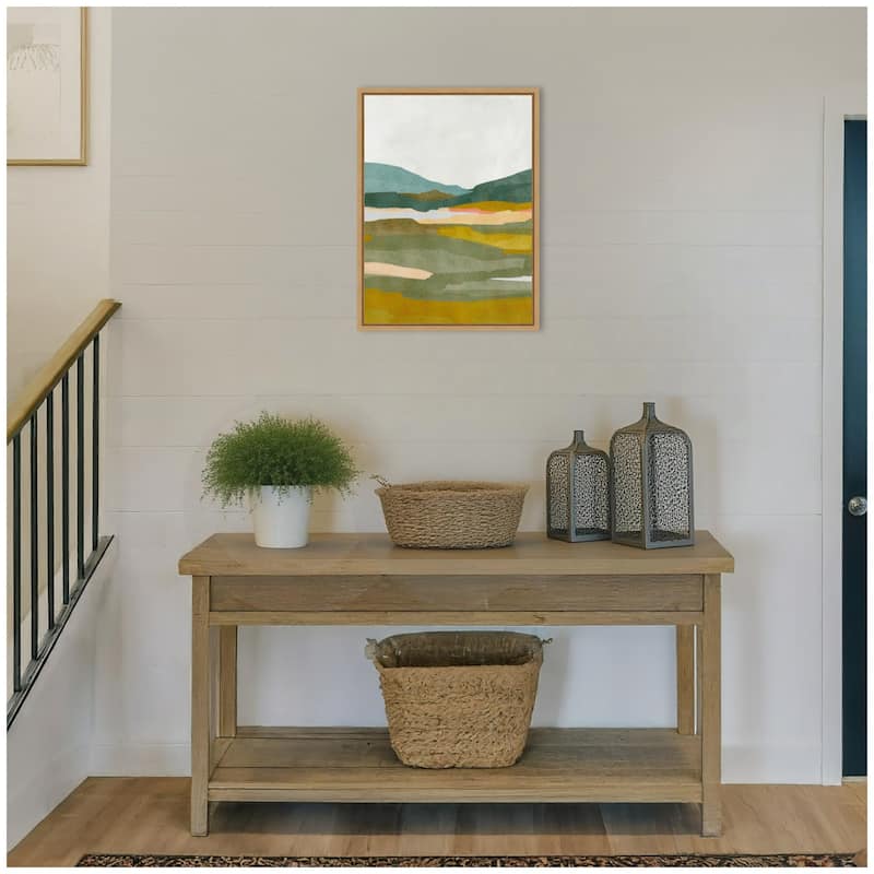 Kate and Laurel Sylvie Vibrant Abstract Framed Canvas by Nikita Jariwala