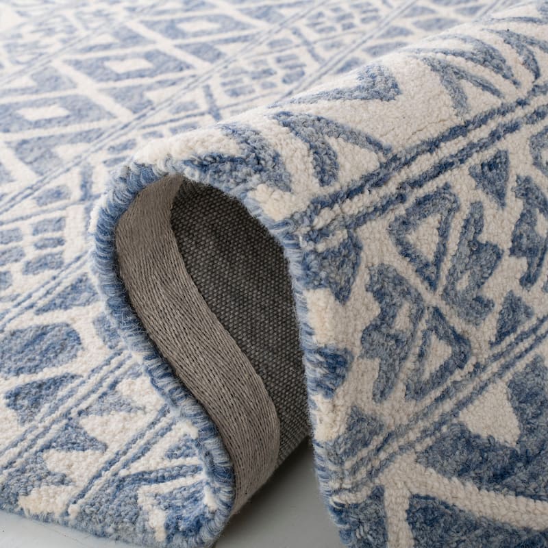Lauren Ralph Lauren Handmade Theresa Blue Geometric Wool Area Rug