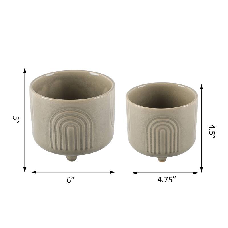 Rainbow footed planters, set of 2