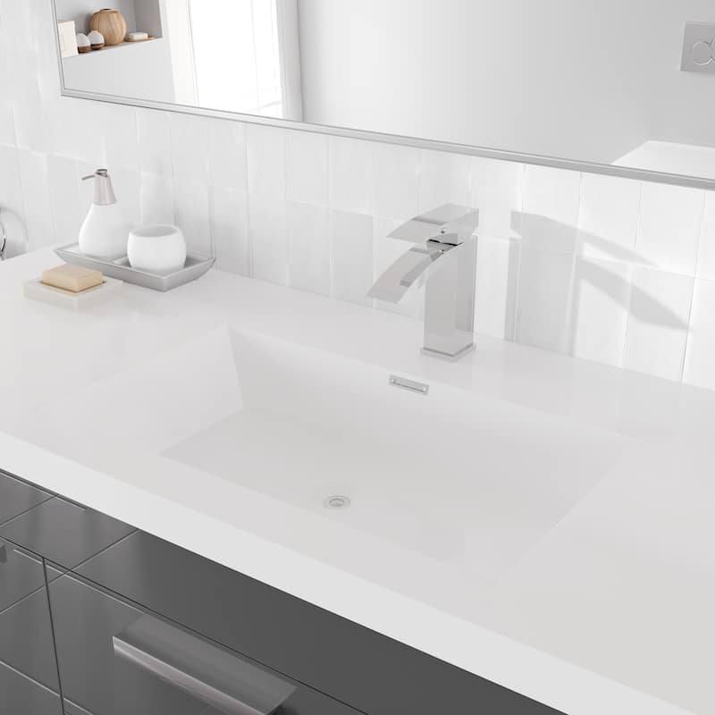 Eviva Lugano 60"W x 20"D Bathroom Vanity with White Acrylic Countertop and Integrated Sink