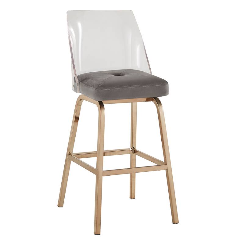 Lennox Velvet Bar Height Swivel Stools (Set of 2) by iNSPIRE Q Bold