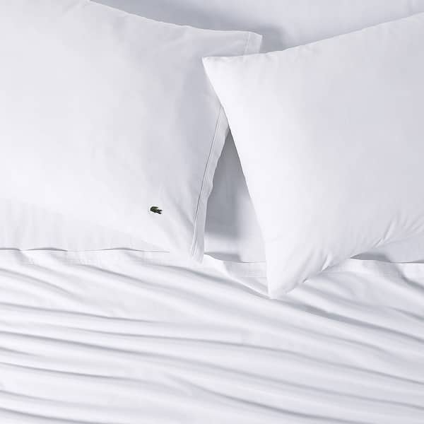 Lacoste Percale Cotton Solid Sheet Set On Sale Bed Bath