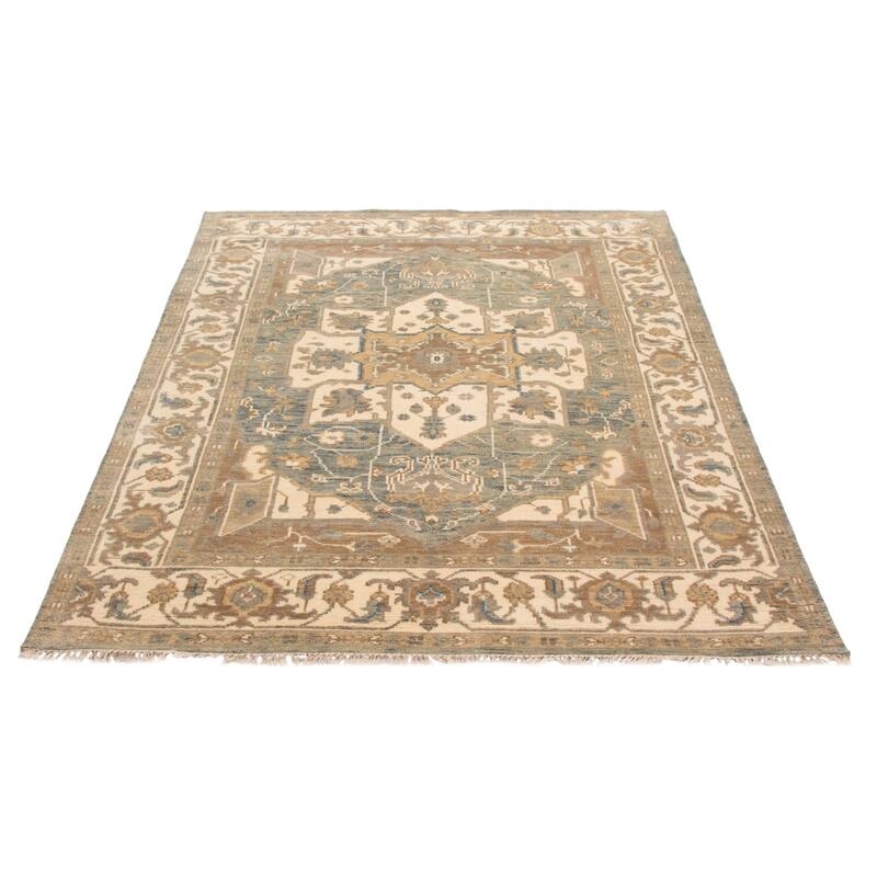 ECARPETGALLERY Hand-knotted Jules Serapi Dark Blue Wool Rug - 7'11 x 9'11