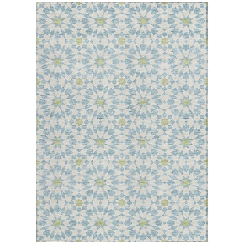 HomeRoots Floral Medallion Transitional Rectangle Outdoor Rug