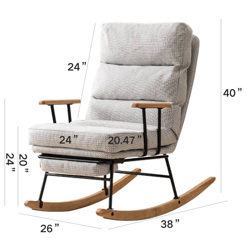 Gliding Rocking Chair with High Back