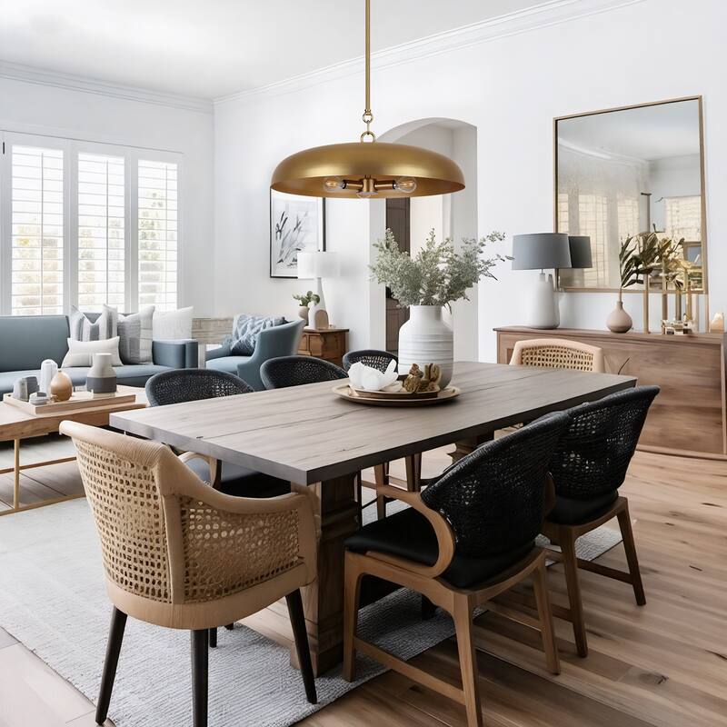 LamQee 20" Pendant Light Metal Dome Ceiling Hanging Chandelier - 19.7 inch