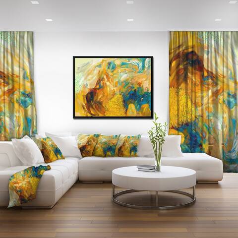 Designart 'Abstract Yellow Collage' Large Abstract Framed Canvas Print