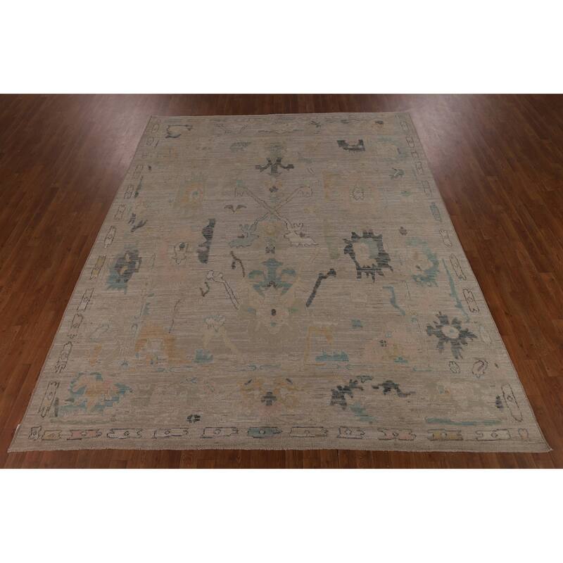 Vegetable Dye Oushak Oriental Area Rug Hand-Knotted Wool Carpet - 8'5"x 10'0"