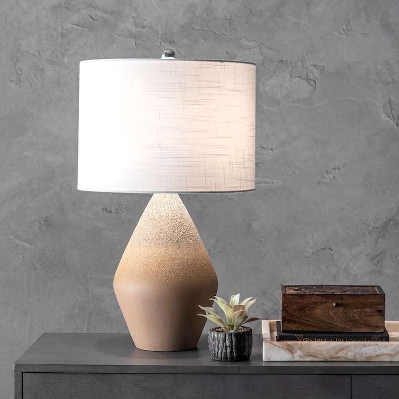 Nuloom 24" Ombre Glass Vase Linen Shade Table Lamp - 14"W x 14"D x 24"H - 14"W x 14"D x 24"H - Antique