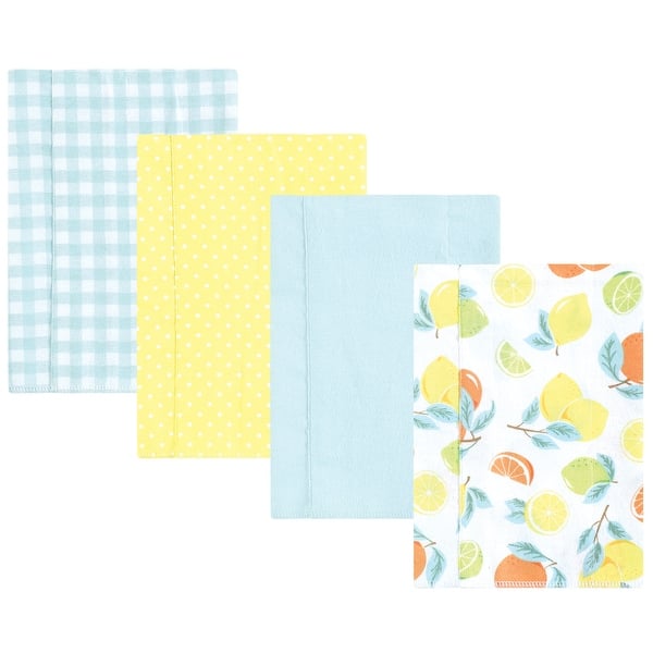 slide 1 of 1, Hudson Baby Infant Girl Cotton Flannel Burp Cloths, Citrus Mint, One Size - Citrus Mint 4 Pack - One Size One Size - Citrus Mint 4 Pack
