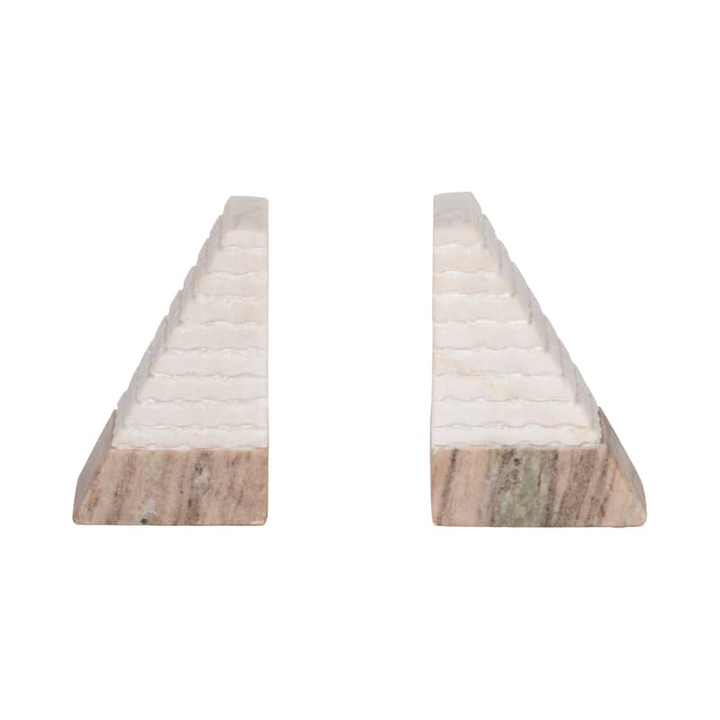 Sagebrook Home Stone Marble Bookends Stone Marble - 4" x 2.5" x 6"