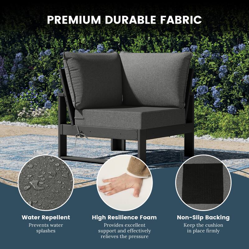 Endless Patio Deep Seating Corner Chair with Gray Frame